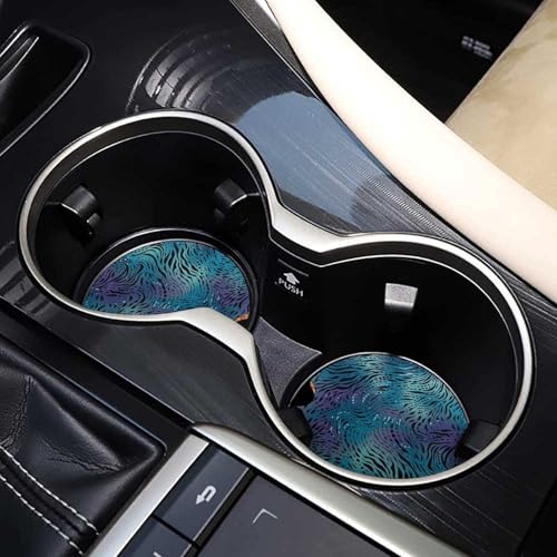Portavasos Car Interior Azul Estampado Cebra 2 Piezas miniatura 7