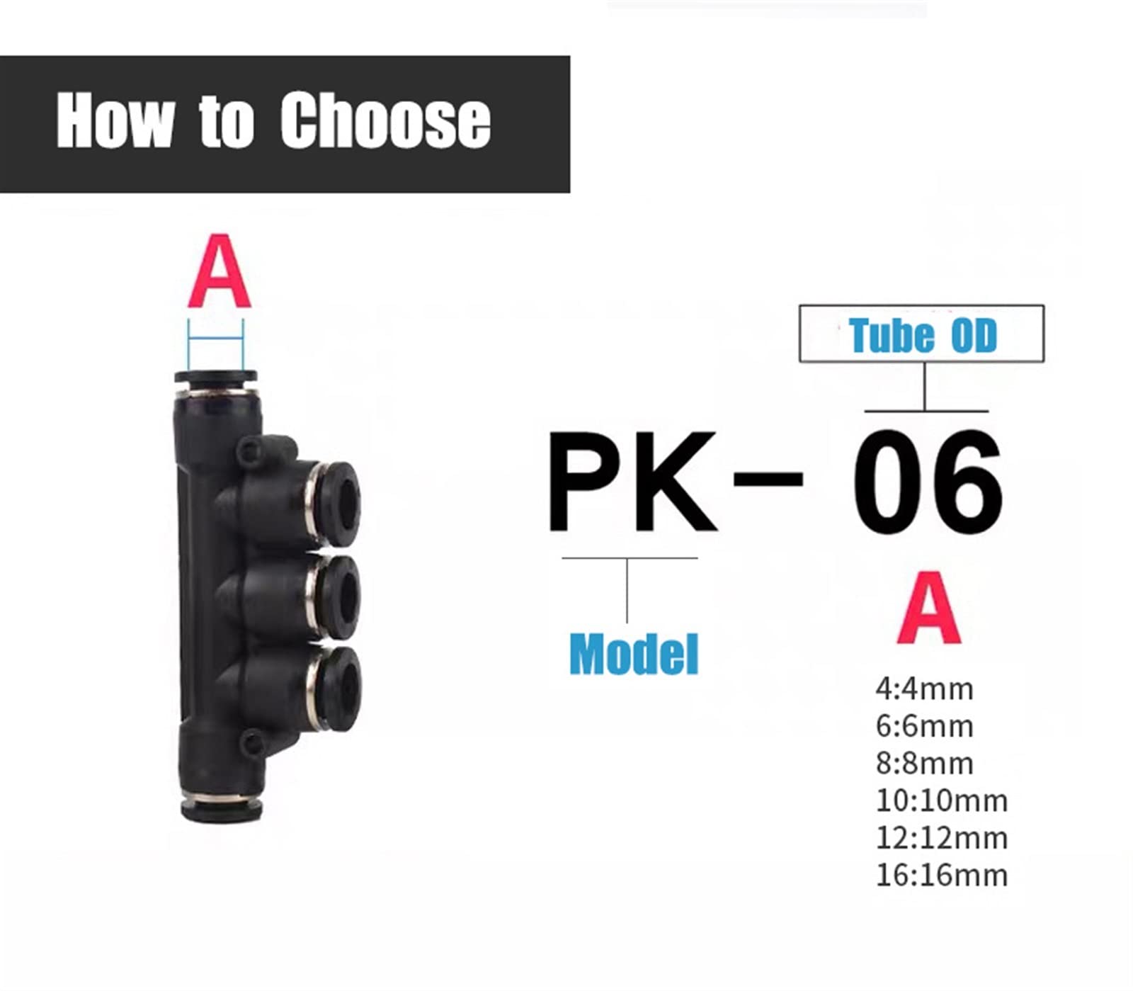 10 stks PCF lucht Pijp Connector 4 6 8 10 12mm Slang Buis 1