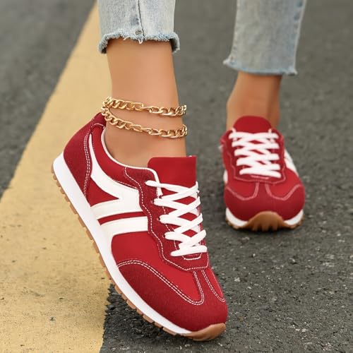Women's lace-up Casual Shoes, Flat and Round Toe, Soft and Comfortable, Fashionable and Versatile.4