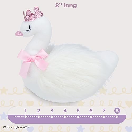 Miniatura 6 de Bearington Grace Princess - Peluche de cisne con corona, 8 pulgadas
