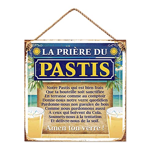 Plaque Deco Metal 20x20 Cm la Prière du Pastis Cover