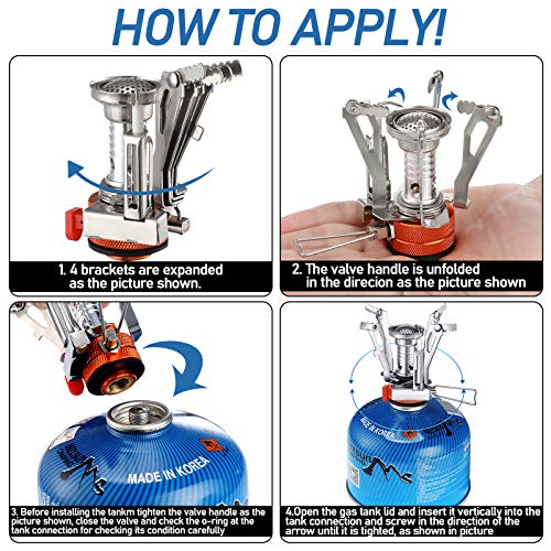 3 Pieces Camping Stove Travel Stove Windproof Backpacking Stove With Piezo Ignition Portable Fuel Burner For Outdoor Camping Hiking Cooking #TOP3