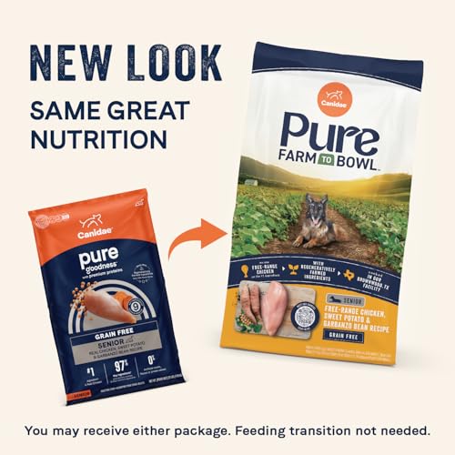 Canidae Pure Limited Ingredient, Premium Hundetrockenfutter für Senioren, echtes Huhn, Süßkartoffel & Garbanzobohnen Rezept, 10,0 kg, getreidefrei
