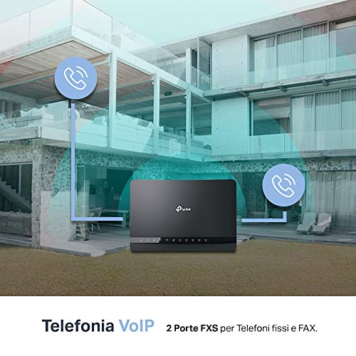 Archer VR1210v Modem Router Evdsl fino a 300Mbps, Wi-Fi AC1200Mbps Dual Band, Telefonia Fissa e Voip, 4 Porte Gigabit, Beamforming, MU-MIMO - Router - Immagine 4