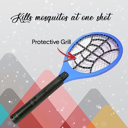 Image of Ephemeral New Mosquito Racquet, Electric Rechargeable Insect Killer Bat, Shock Proof Racket, 7Days Replacement Warranty (Random Design As Available,)