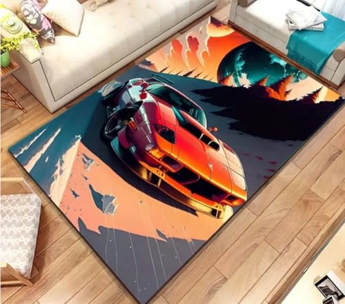 Tapis de course PASPRT décor à la maison motif voiture dynamique - 2