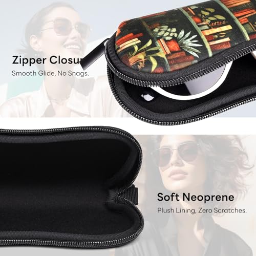 Image of Sunglasses Case with Belt Clip, Ultra Light Neoprene Zipper Soft Padded Glasses Case for Women Men