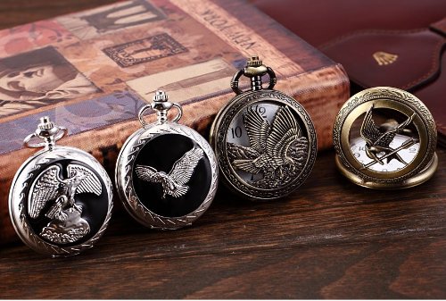 Carrie Hughes Mens Vintage Railroad Open Face Steampunk Mechanical Pocket Watch With Chain In Box Ch336 (Ch108) #TOP5