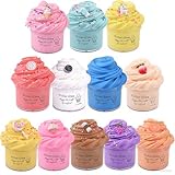 12 Pack Butter Slime Kit for Girls Boys, with Blue Slime, Ice Cream, Peach Slime ect. Party Favors for Kids, Soft & Non-Sticky, Stress Relief Toys for Kids Girls Boys