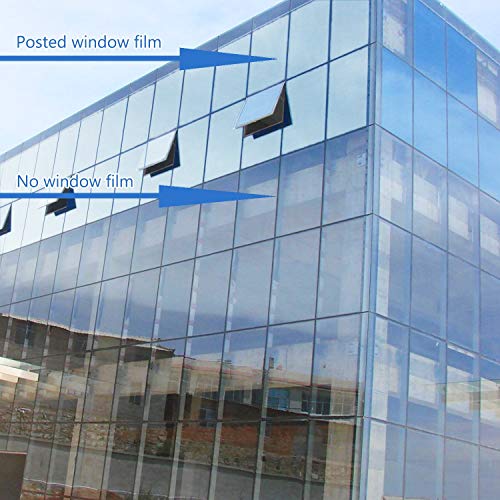 Wochitv One Way Window Film, Window Tint For Home, Heat Control Uv Sun Blocking Glass Mirror Tint Non Adhesive Static Cling Reflective Window Privacy Film (Black Silver) #TOP6
