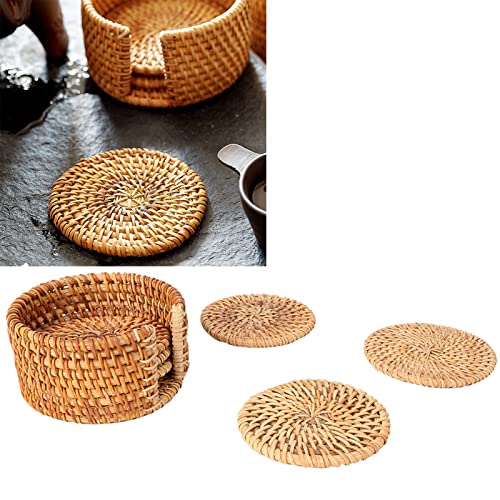 Porta-Copos Artesanais Vietnamitas de Vime de Outono, Conjunto de Copos Isolados, Acessórios Antider