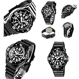 CASIO Diver's Look 100m防水 プラベルトウォッチ レディース向（LRW200H-1B　LRW200H-7B　LRW200H-7E2） (LRW200H-1B（ブラック）)