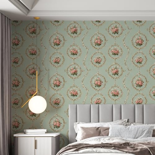 Image of PAPER PLANE DESIGN Vintage Floral Vinyl Self Adhesive Wallpaper Peel & Stick, Waterproof, Stain-Proof & Easy to Clean | 16 in X 90 in, Decor for Bedroom, Hallway, Living Room (C)