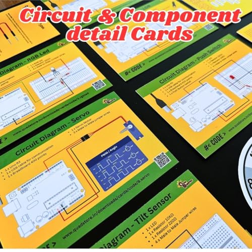 Image of Quad Store Beginners Kit with Circuit Cards for Uno R3 Ideal for DIY Electronics Starters, STEM Projects and Programmers Compatible with Arduino IDE
