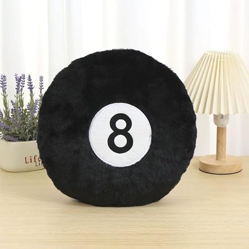 AUCOOMA Billiard Pillow, 13.7" 8 Ball Pillow Plush Cushion, Fluffy