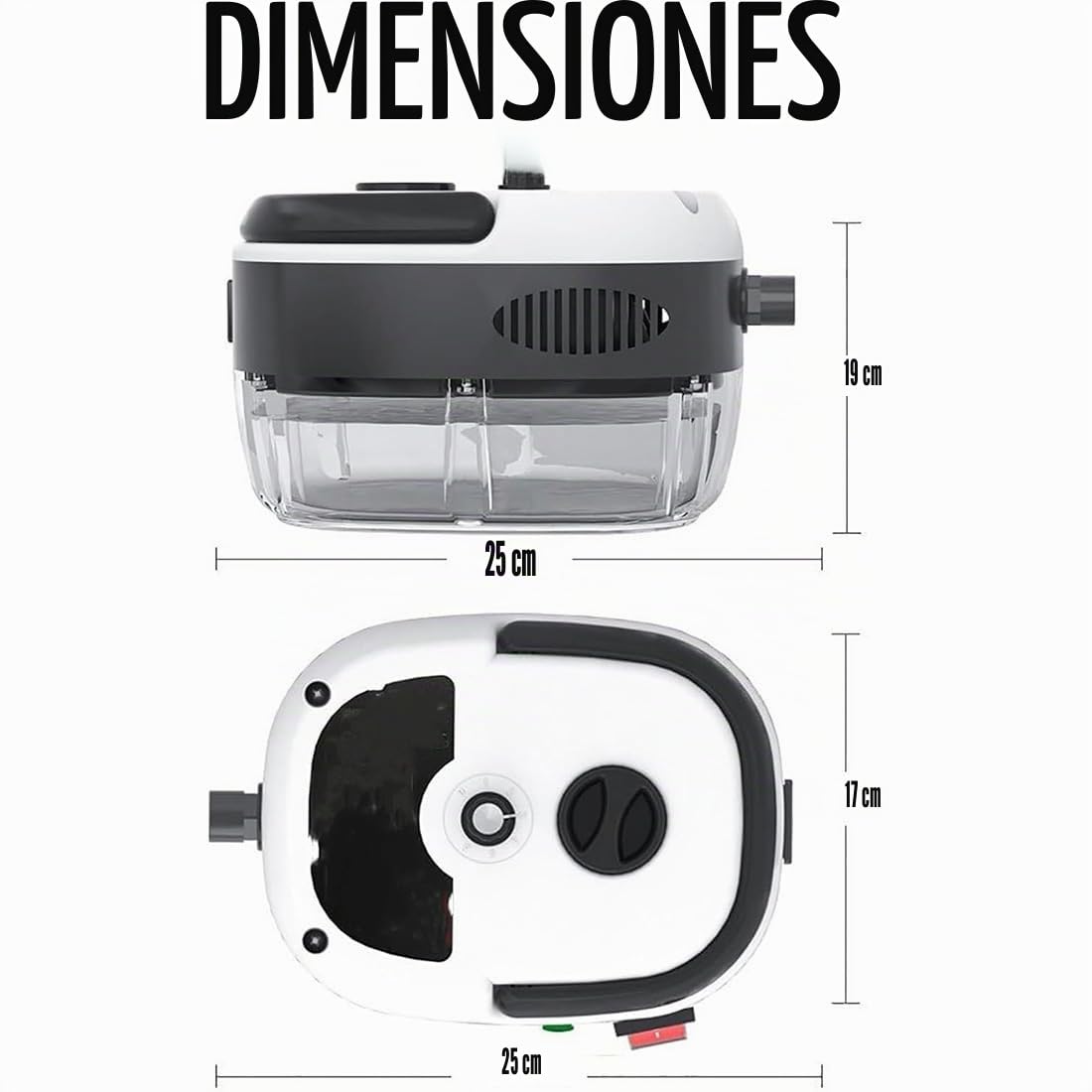 Limpiador de vapor para coche, máquina portátil de alta temperatura, 2500 W, limpiador de vapor presurizado de alta temperatura de 2500 W, máquina de vapor para lavar carros para coche, hogar (rojo)