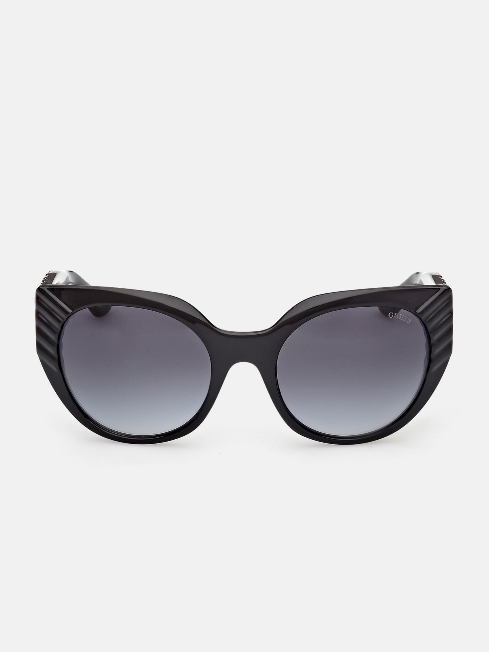 Guess Black Gu00255 01B Woman Sunglasses Injected Smoke Cat Eye Normal