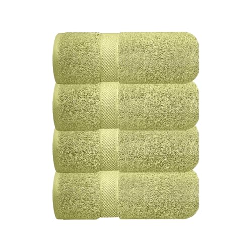 Image of Sulfar 100% Combed Cotton, Quick Drying Highly Absorbent, Luxury Hand Towel Set (Pack of 4, 40 X 70 cm) Misty Green