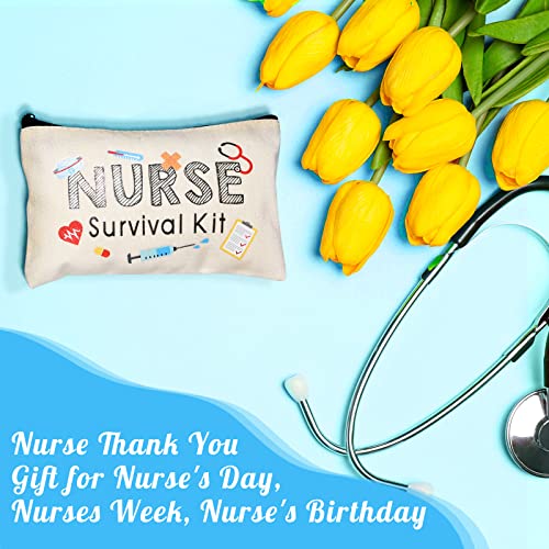 Saintrygo 20 Pieces Nurse Cosmetic Bag Nurse Survival Kit Makeup Bags Canvas Multi Purpose Zipper Pouch Practitioner Gifts for Women School Supplies3