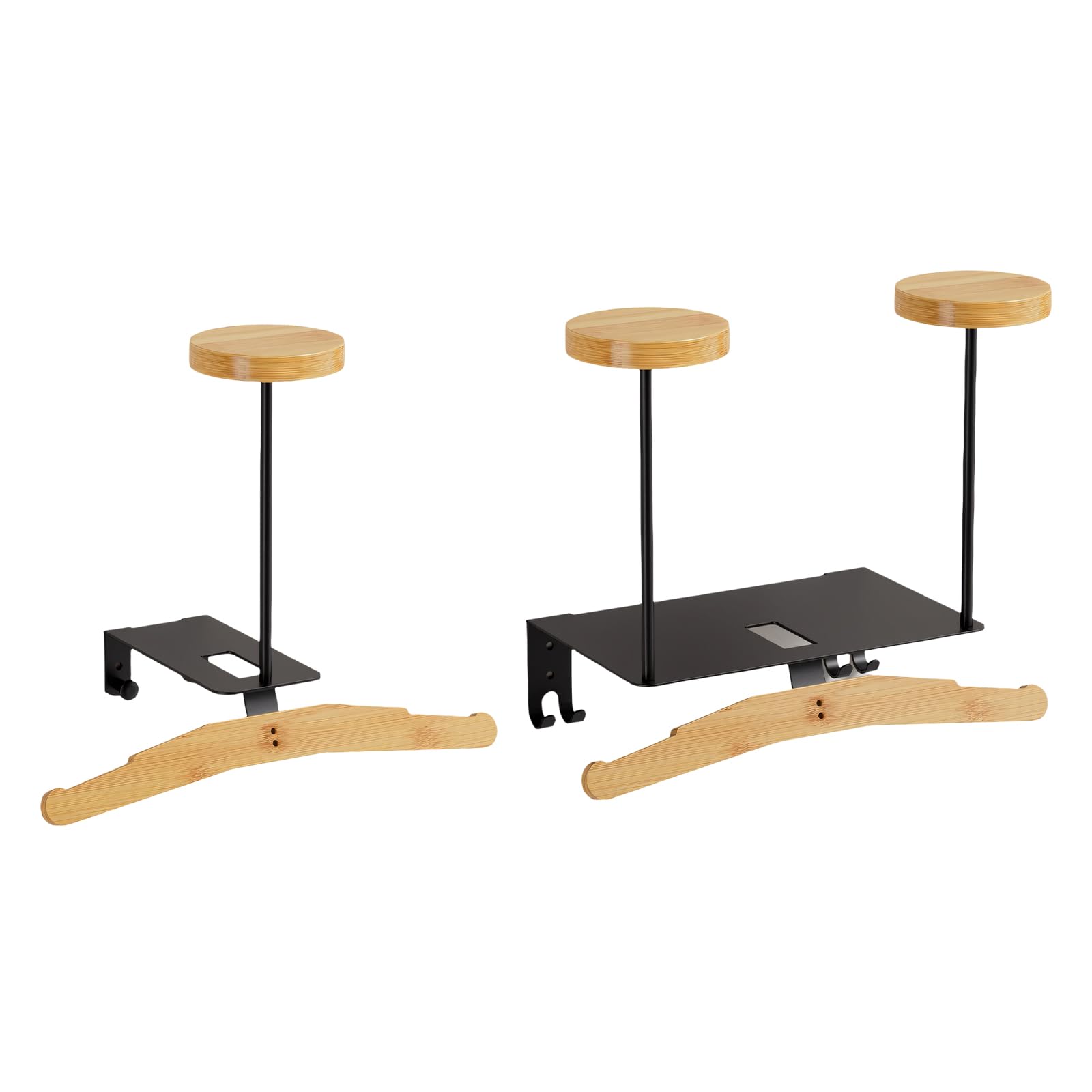Supporto da parete porta attrezzi leggero in alluminio e legno premium per riporre accessori in garage o porta caschi multiuso a casa