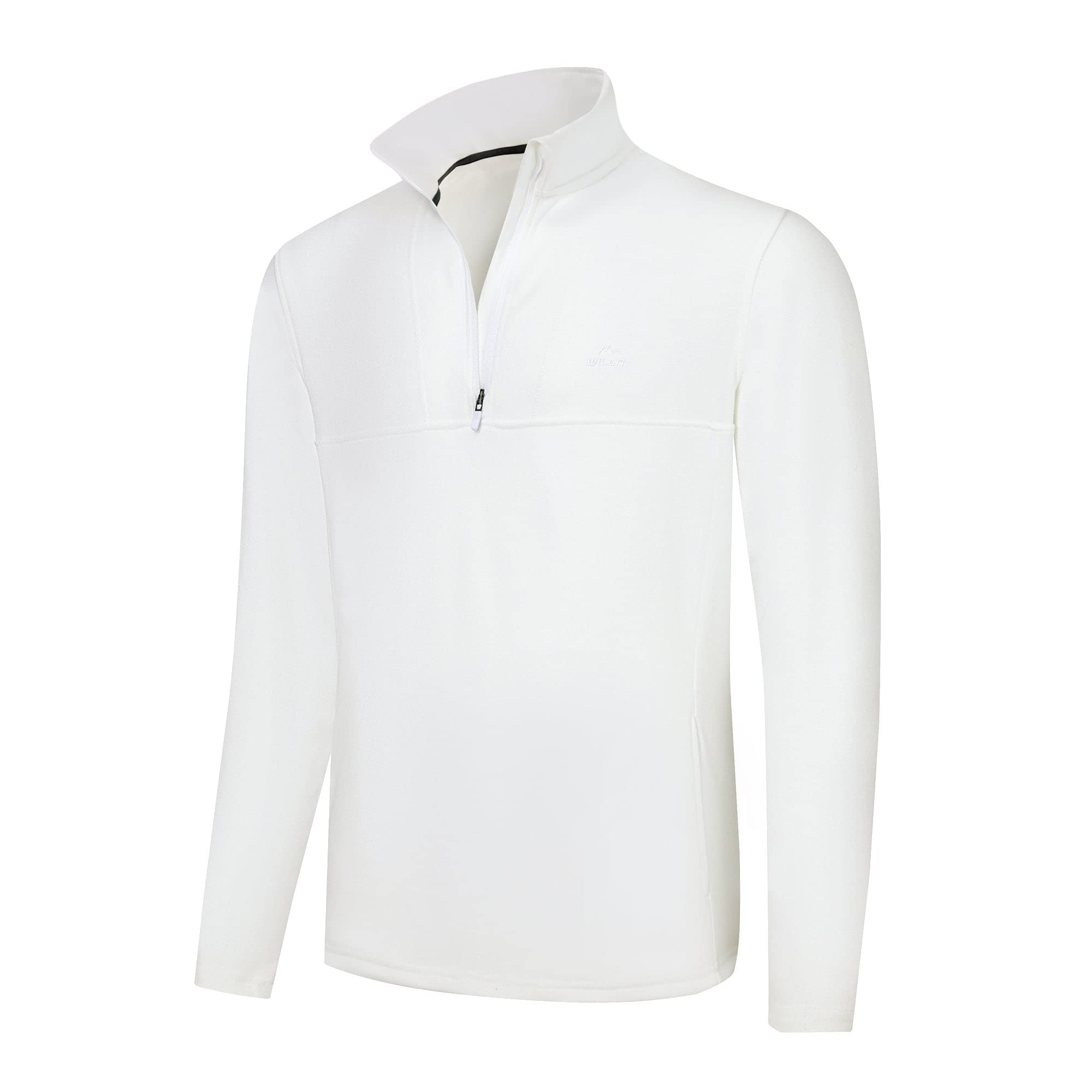 Willit Camisas de invierno de forro polar para hombre, manga larga, con cremallera de un cuarto de cremallera, para clima frío, golf, senderismo, casual, cálidas