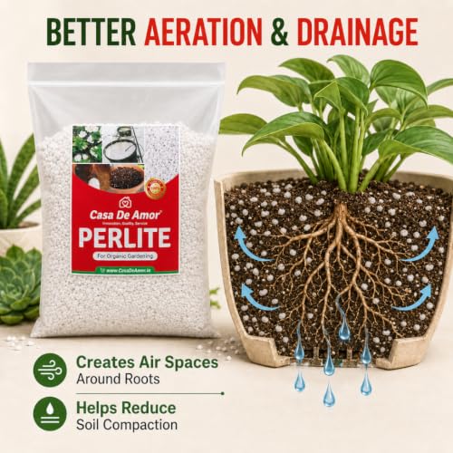 Image of Casa De Amor Perlite for Hydroponics & Horticulture, 5 kg | Terrace Gardening Soil Conditioner, Healthy Root Growth, Retains Moisture, Allows Aeration