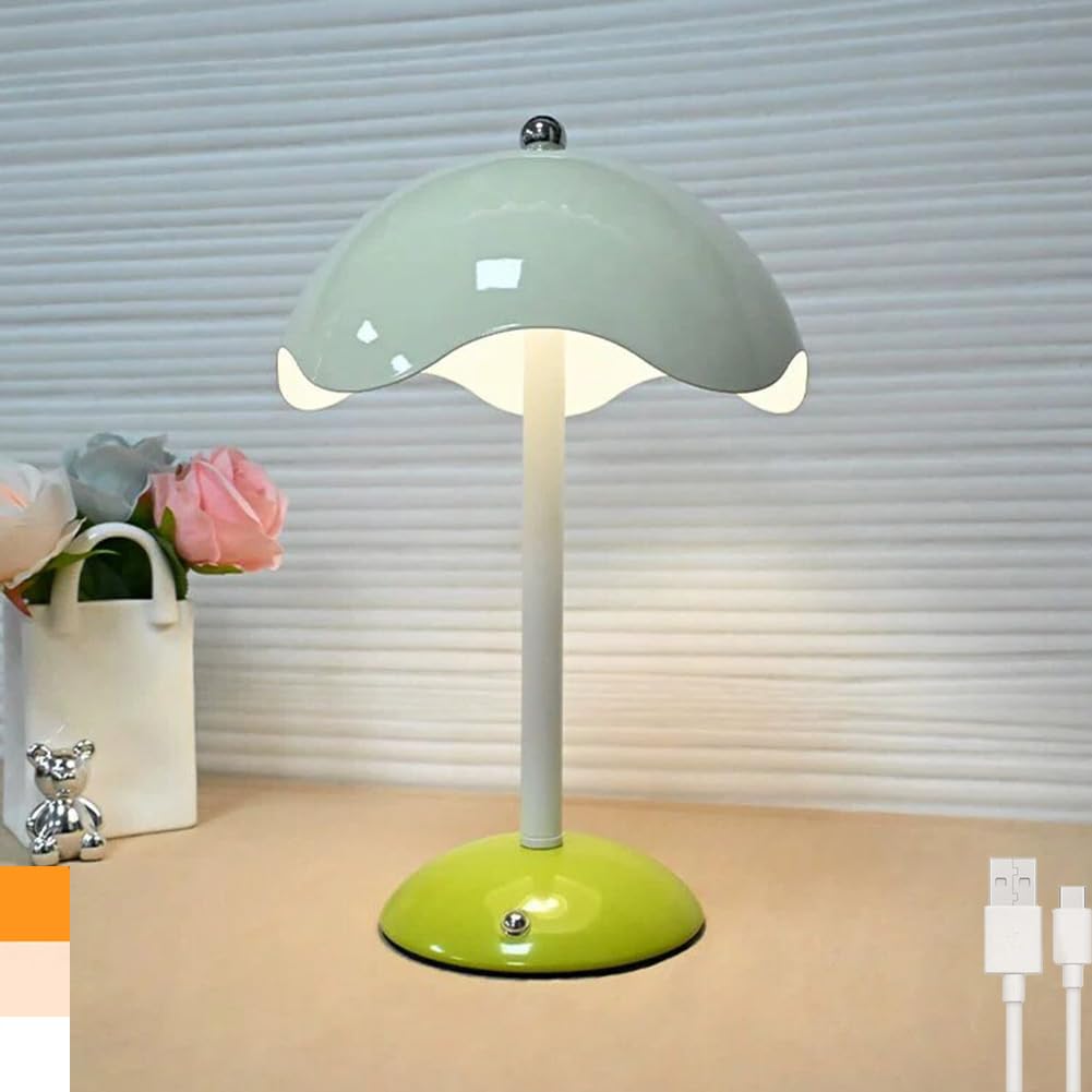 Lampe champignon sans fil au design incurvé aspect coquille d'œuf pour table de chevet salon