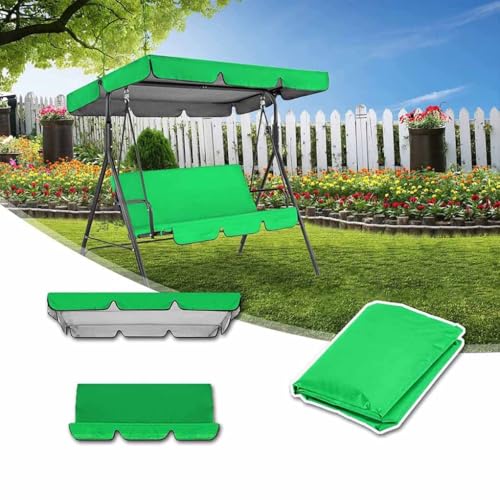 Waterproof Porch Swing Canopy & Cushion Replacement Set for 2/3-Seater Patio Chairs | Outdoor Seat Cover with Weather-Resistant Top Canopy