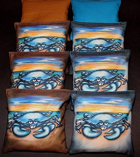 BackYardGamesUSA Custom Tropical Blue Crab 8 ACA Regulation Handmade Custom Cornhole Bags B81