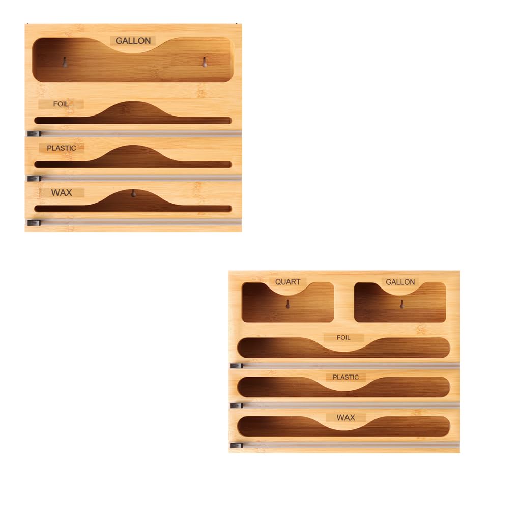 Práctico dispensador magnético de film transparente para un fácil acceso. Organizador de papel de cocina de 40 cm. Soporte para rollos de papel de aluminio para cocina, A