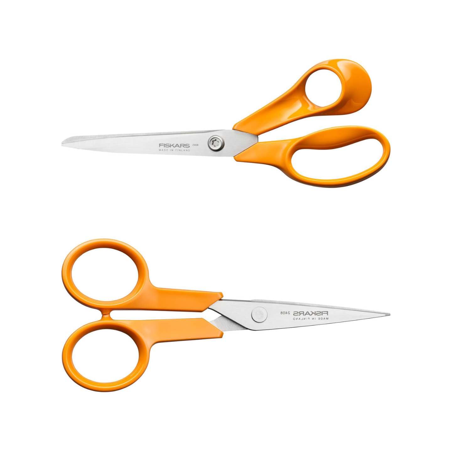 Fiskars Classic Scheren-Nähset - Universal-Schere 21 cm + | Handarbeitsschere 13 cm, Rostfreier Stahl, Ergonomische Griffe, Papier & feine Näharbeiten, 1082398