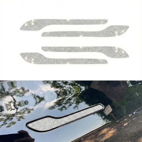 Image of Tesla Door Handle Sticker, American Flag Pattern, Suitable for Model 3 and Model Y (Sliver)