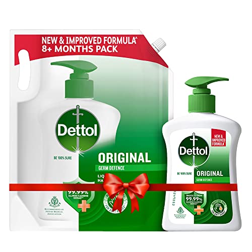Image of Dettol Original Germ Protection Handwash Liquid Soap Refill, 1500ml & Original Germ Protection Handwash Liquid Soap Pump, 200ml