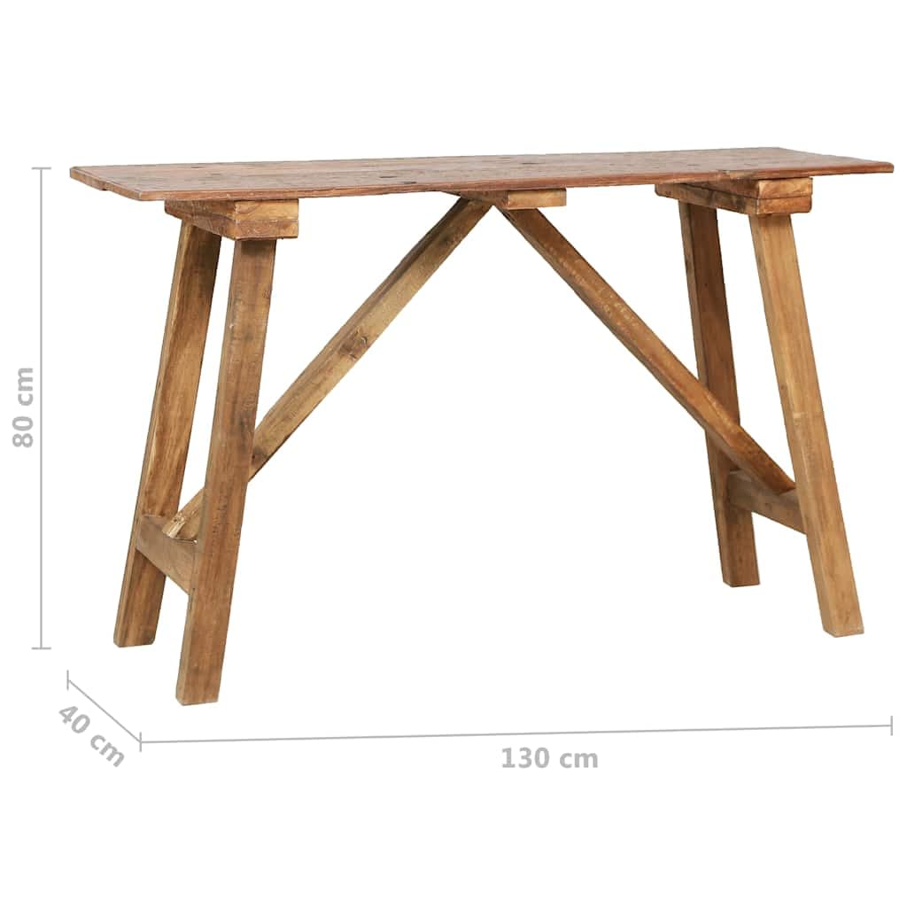Table Console 130 x 40 x 80 cm Bois Recyclé Style Que