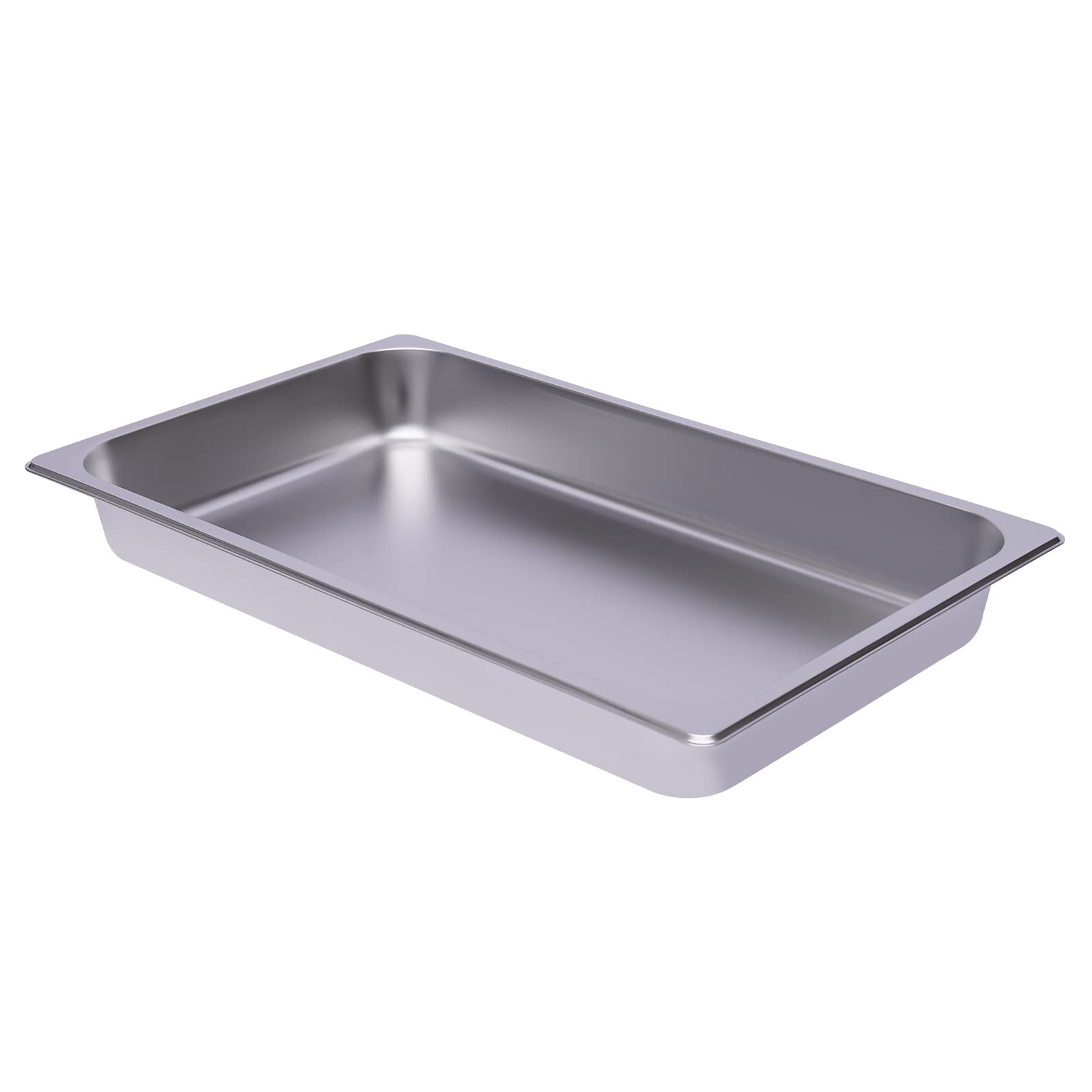 Set di 6 vassoi per alimenti GN 1/1 in acciaio inox, 53 × 33 × 6 cm, 0,7 mm, piatto da forno, contenitore per gastronormo impilabile per buffet, ristorante, cantina