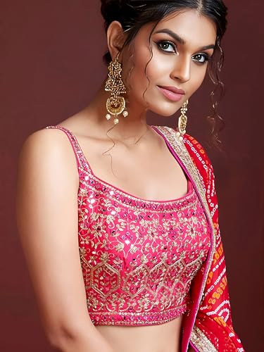 Image of Zeel Clothing Women's Silk Lehenga Choli With Dupatta Semi Stitched