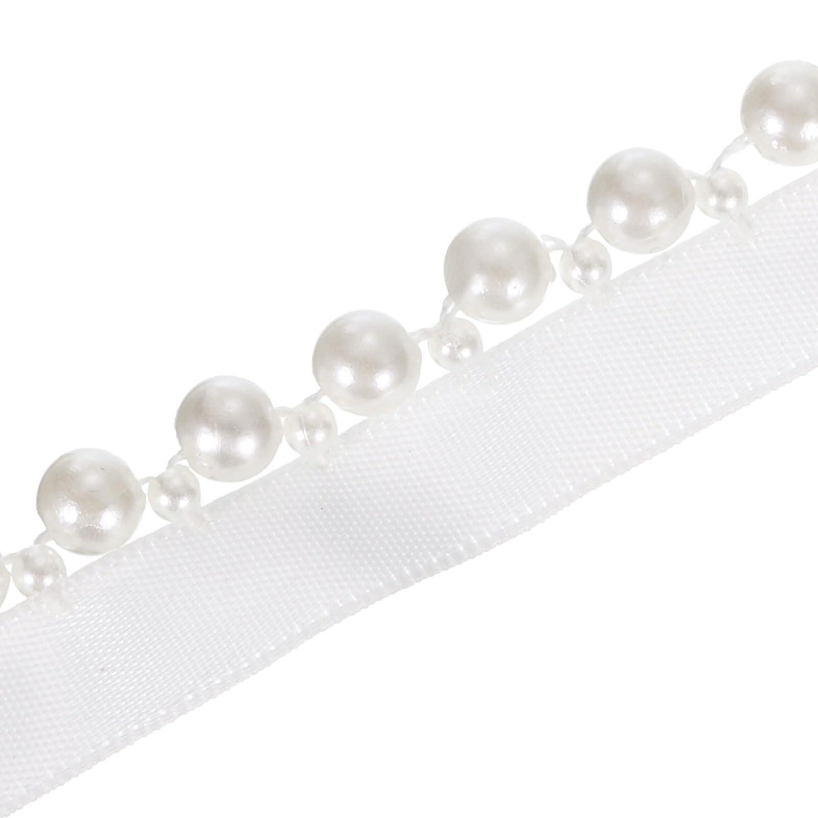 Ruban de dentelle en fausses perles PATIKIL 5 yard blanc garniture 3-6mm pour couture mariage