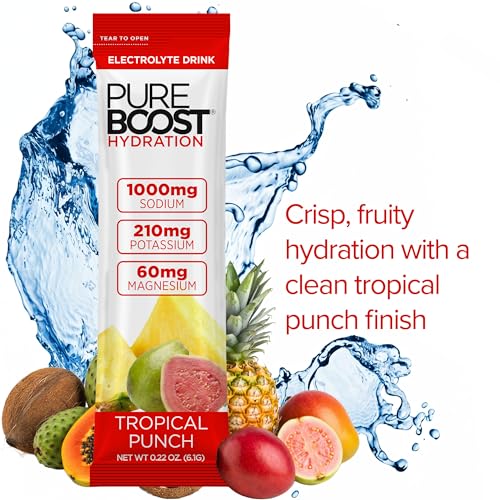 Image of Pureboost Sugar-Free Electrolyte Hydration Packets, Tropical Punch 14ct