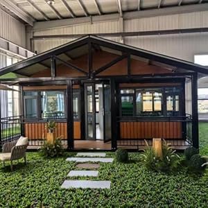 Luxury Prefab Container Houses Expandable Tiny Home Prefabricated House to Live in for Adults 20ft 40ft Modular Foldable House Mobile Home with Full Equipped Bathroom & Kitchen Portable Cabin