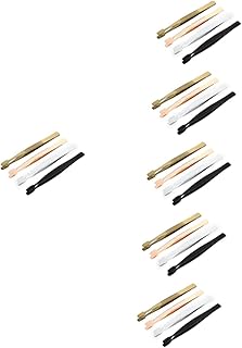 Sewroro 24 Peças Pinças Filatélicas Adesivos De Letras Recipientes De Maquiagem Pinças De Unhas Pinças De Metal Profissionais Pinças De Ponta Plana Pinças De Ponta Plana Pinça Longa