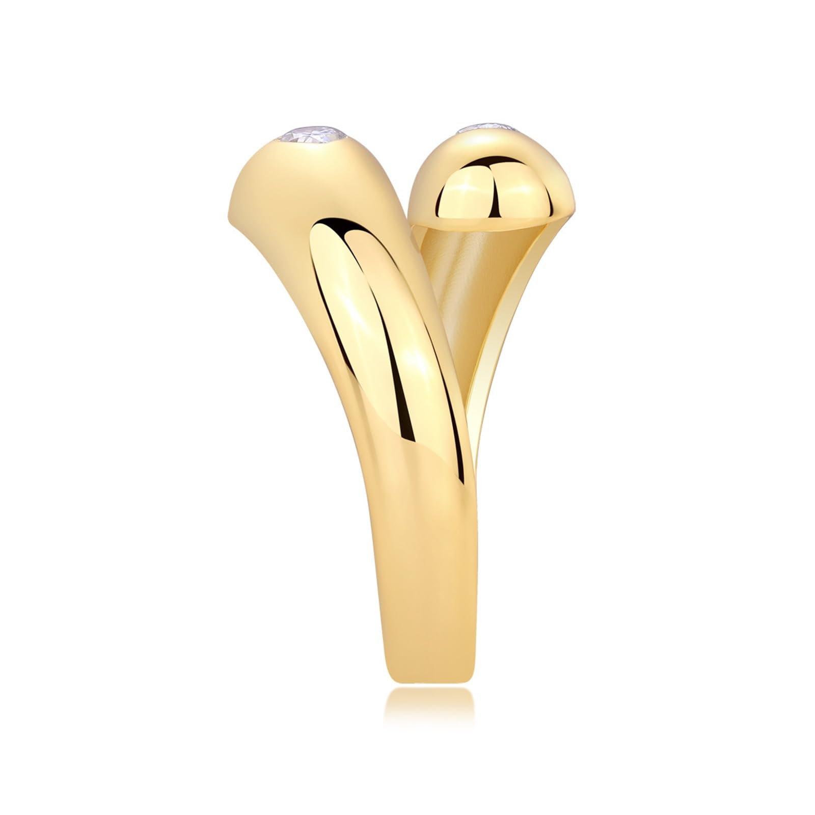 Anelli Donna Oro, Oro Giallo 9K/14K/18K Anello Aperto con moissanite a Forma di Pera da 3x4 mm