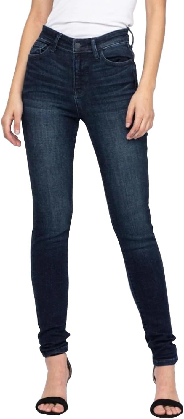 Judy Blue Women's High Waist Skinny Jeans - Super Dark Wash, Stretch Denim, 93% Cotton, Comfortable & Flattering Fit 82132