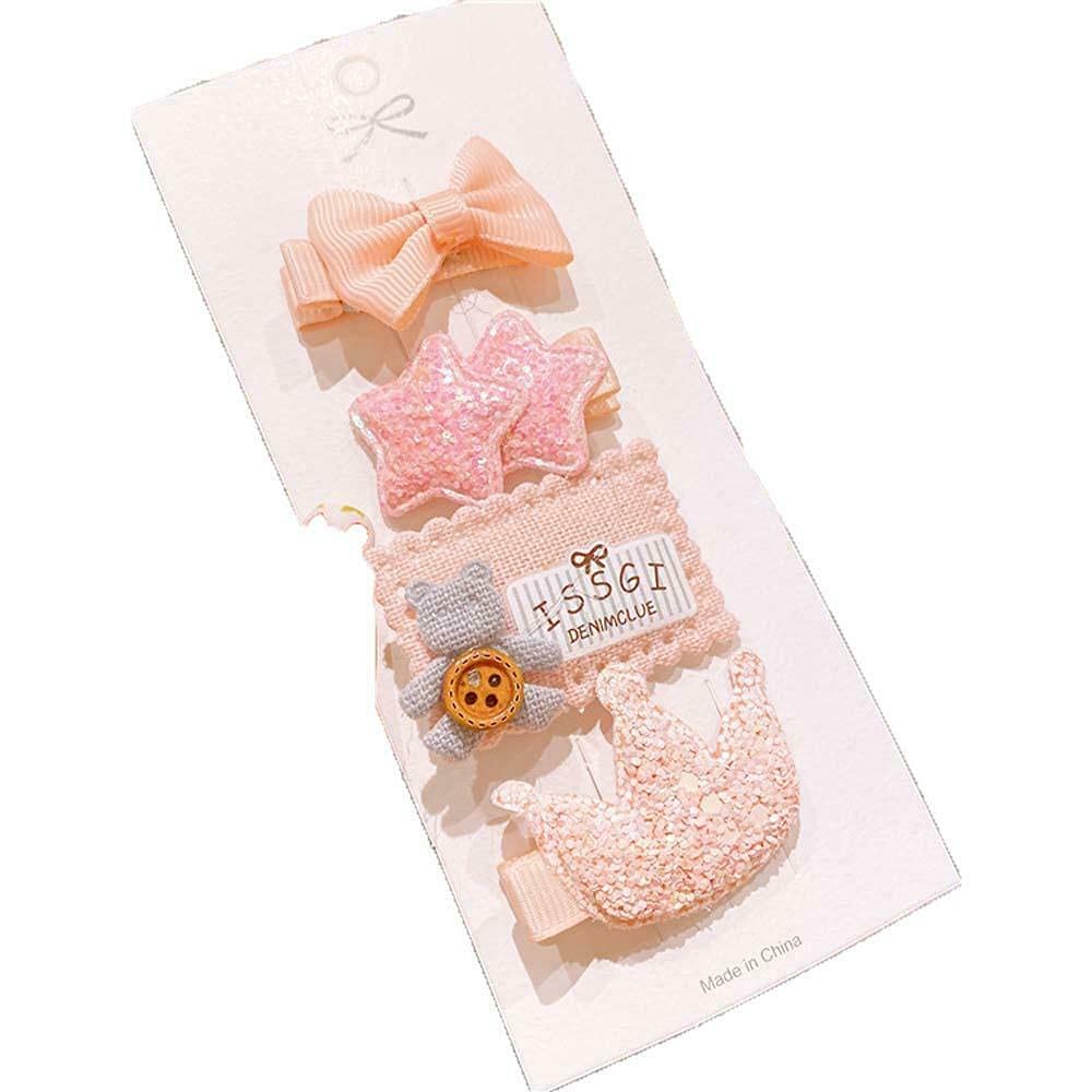 SYGA 4 Pieces Baby Hair Clip For Girl Alligator Hair Accessory For All Type of Infant Toddler Baby Hairs Bow, Cartoon, Crown Patterns-Pink Double Star Set (B09FJKMXLQ) Amazon Price History, Amazon Price Tracker
