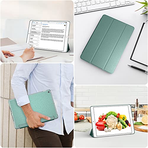 Supveco Shiny Case For Ipad 10.2 Inch 9Th Generation/ 8Th Generation/ 7Th Generation (2021/2020/2019 Release), Slim & Lightweight Trifold Stand Hard Back Cover With Auto Wake/Sleep, Midnight Green #TOP4