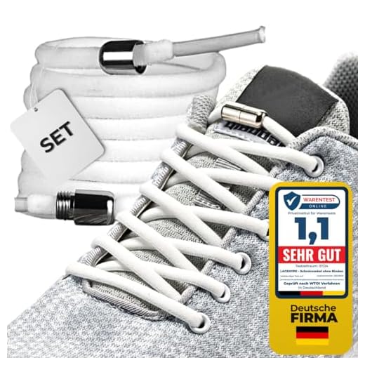 LaceHype - 2 Paar Elastische Schnürsenkel mit Schnellschnürsystem Gummi, Schuhbänder ohne binden - Set für 2 Paar Schuhe - für Sneaker, Laufschuhe, Sporschuhe 5 LaceHype - 2 Paar Premium Elastische Schnürsenkel mit Metallkapseln ohne binden - Set für 2 Paar Schuhe - mit Kapseln für Sneaker, Laufschuhe, Sporschuhe (Weiß)