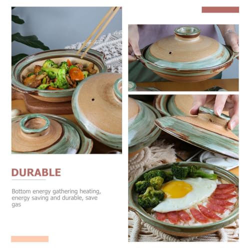 Veemoon Terracotta Clay Casserole - Versatile Cooking Clay Pot with Lid for Home and Restaurant Use - Durable Ceramic Stewing Pan - Image 5