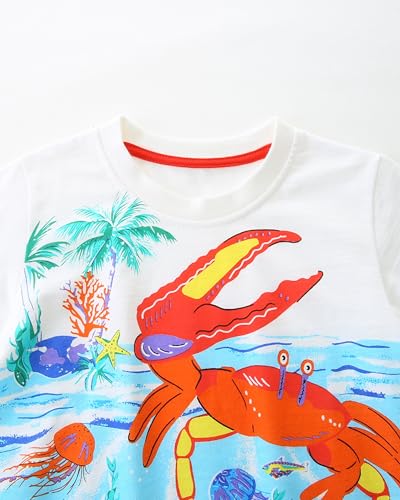 Image of AIWUHE Toddler T Shirts Cotton Summer Tshirts Boys Girls Short Sleeve Tee Tops Casual Graphic Clothes Crew Neck Shirts 2-6Y