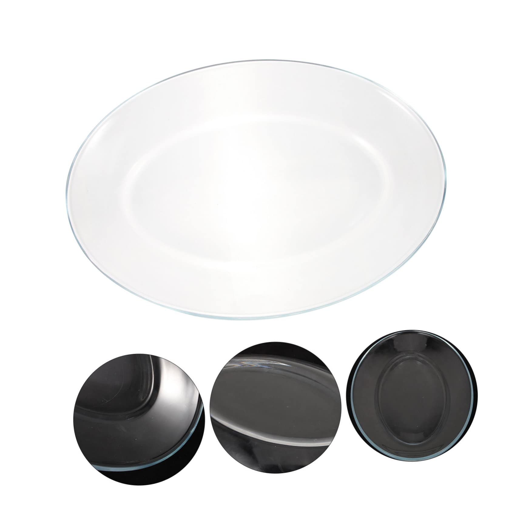 Zerodeko Plato de Pescado de Cristal Templado Transparente Grande Ovalado | Apto para Microondas, Horno y Lámpara de Calor, Uso en Hogar y Restaurante