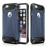 iPhone 6S Plus Case,Wollony Rugged Hybrid Dual Layer Armor Protective Back Case Shockproof Cover for iPhone 6,6S Plus 5.5inch Heavy Duty Slim Hard Shell Protection Impact Resistant Bumper(Deep Blue)