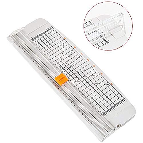 Image of KNAFS Paper Cutter Portable Guillotine Paper Trimmer with Automatic Security Safeguard for Home and Office Papers Cards Labels Coupons Photos Cutting.
